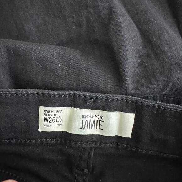 2/$30 Topshop Moto Jamie Jeans High Rise Ankle Skinny Licorice Black 26 #9358 - Picture 10 of 13